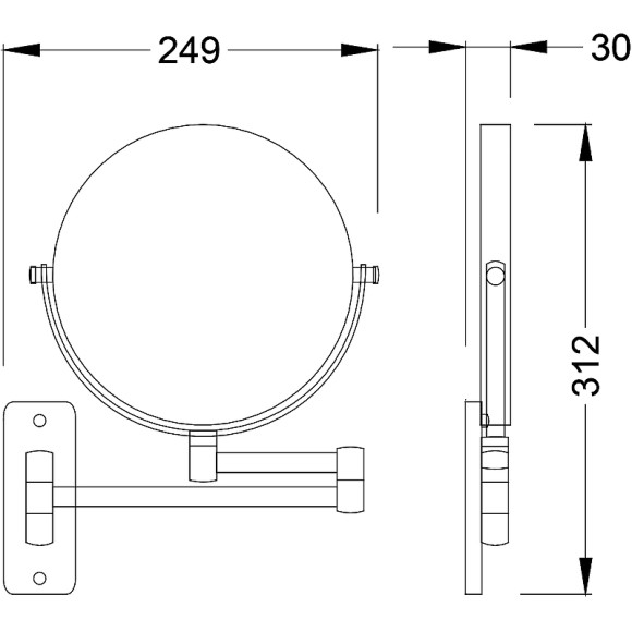 Косметическое зеркало Timo Saona 13076/03 Черный Косметическое зеркало Timo Saona 13076/03 Черный