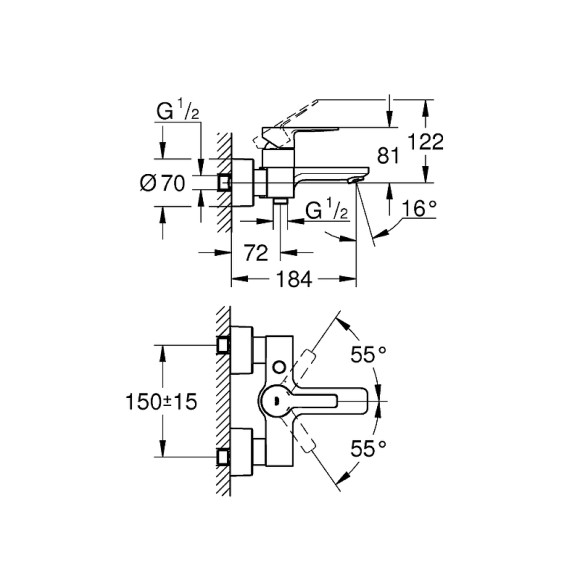 Смеситель для ванны Grohe Lineare New 33849DC1 Суперсталь