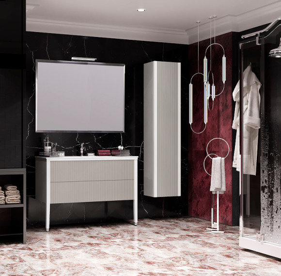 Шкаф пенал Opadiris Рубинно 40 00-00006370 подвесной Серый