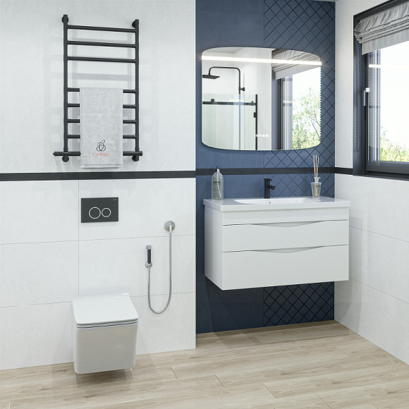 Тумба под раковину Caprigo Lento 100 36214-SF027 подвесная Белая матовая Тумба под раковину Caprigo Lento 100 36214-SF027 подвесная Белая матовая