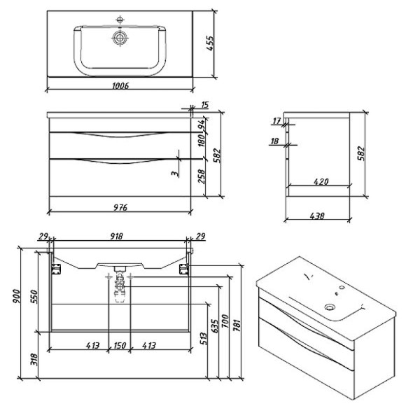 Тумба под раковину Caprigo Lento 100 36214-SF027 подвесная Белая матовая Тумба под раковину Caprigo Lento 100 36214-SF027 подвесная Белая матовая