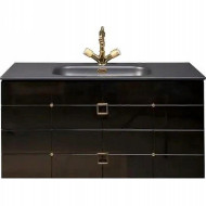 Тумба под раковину Boheme Armadi Art Vallessi Avangarde Piazza 100 841-100-BG подвесная Черный глянец Золото