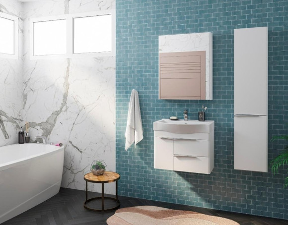 Тумба под раковину Aquaton Беверли 65 1A235301BV010 подвесная Белый глянец