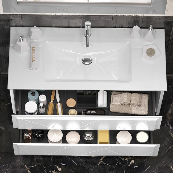 Тумба под раковину Opadiris Луиджи 120 00-00007152 подвесная Белая матовая