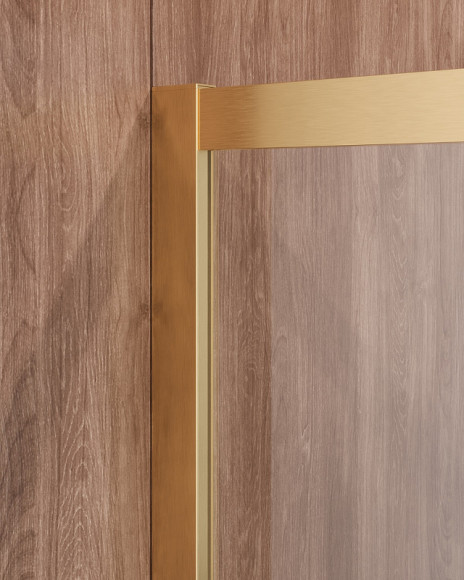 Душевой уголок Cezares Molveno 90x90 MOLVENO-R-1-90-C-BORO-IV профиль Брашированное золото стекло прозрачное