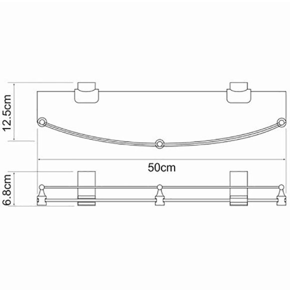 Стеклянная полка WasserKRAFT Leine K-5044 Хром Стеклянная полка WasserKRAFT Leine K-5044 Хром
