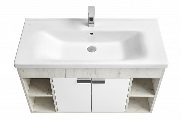 Тумба под раковину Aquaton Флай 100 1A237501FAX10 Белая Дуб крафт
