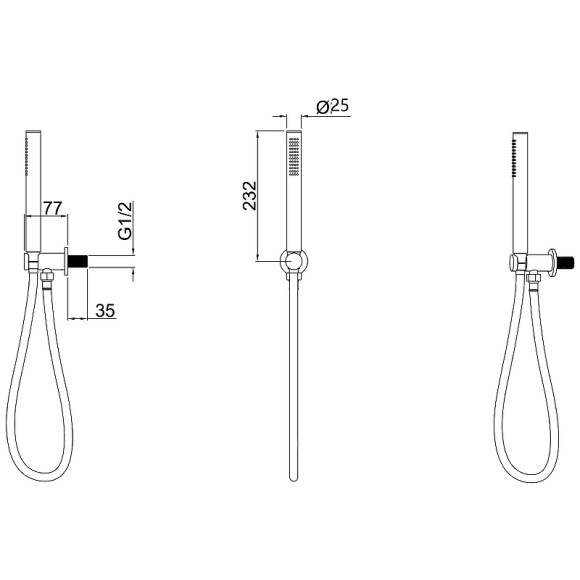 Душевой гарнитур Allen Brau Priority 5.31019-MG Графит брашированный Душевой гарнитур Allen Brau Priority 5.31019-MG Графит брашированный