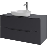 Тумба с раковиной Orange Line 100 Li-100TugMDF+B07-500W подвесная Графит матовый