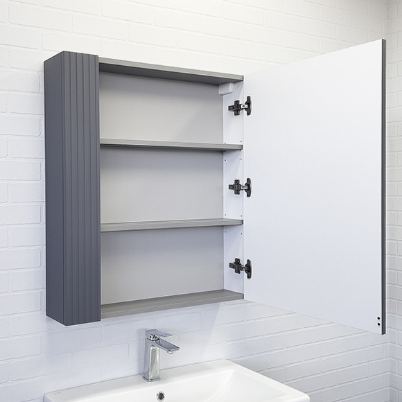 Зеркальный шкаф Comforty Лима 70 00-00004891 Антрацит Зеркальный шкаф Comforty Лима 70 00-00004891 Антрацит