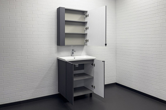 Зеркальный шкаф Comforty Лима 70 00-00004891 Антрацит Зеркальный шкаф Comforty Лима 70 00-00004891 Антрацит