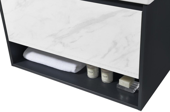 Тумба с раковиной Orans BC-0903 60 903600 подвесная Dark grey White marble Тумба с раковиной Orans BC-0903 60 903600 подвесная Dark grey White marble