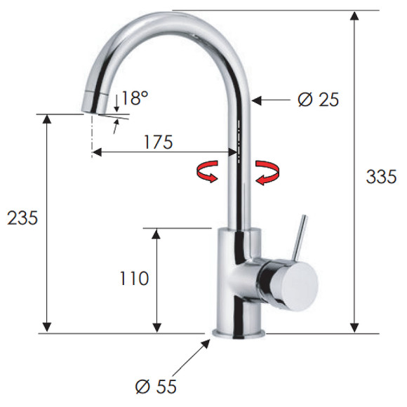 Смеситель для кухни Remer X-Style X72 Хром Смеситель для кухни Remer X-Style X72 Хром