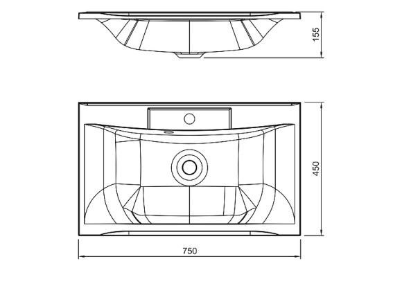 Раковина Florentina Прима 75 10.010.00750.001 Белая