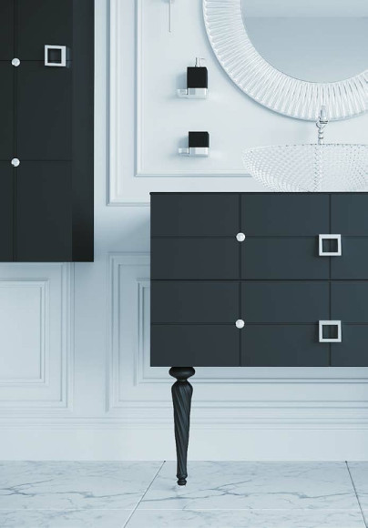 Шкаф пенал Boheme Armadi Art Vallessi Avantgarde Piazza 35 844-BCR подвесной Черный Хром