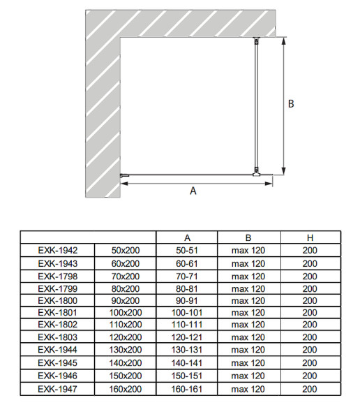 Душевая перегородка New Trendy Avexa Black 60 EXK-1971 профиль Черный стекло прозрачное Душевая перегородка New Trendy Avexa Black 60 EXK-1971 профиль Черный стекло прозрачное