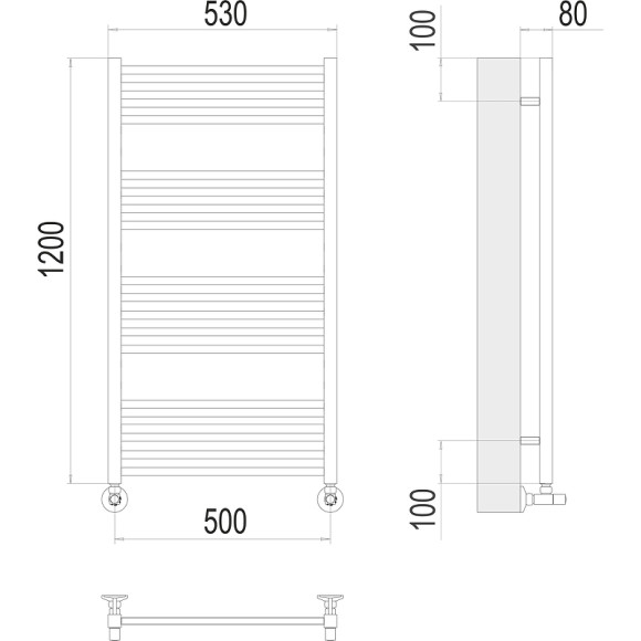 Водяной полотенцесушитель Terminus Сицилия П18 500х1200 4670078530813 Хром, нижнее подключение, G 1/2" ВР, с комплектом вентилей Водяной полотенцесушитель Terminus Сицилия П18 500х1200 4670078530813 Хром, нижнее подключение, G 1/2" ВР, с комплектом вентилей