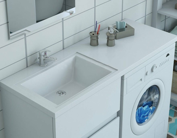 Тумба с раковиной Эстет Dallas Luxe 130 L ФР-00002267 Белая