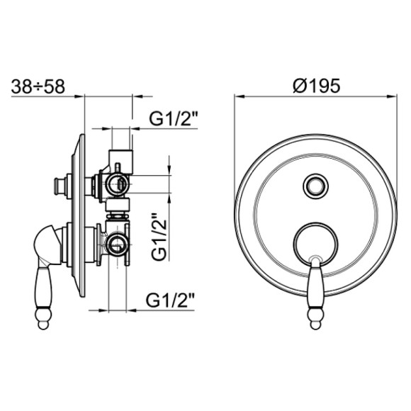 Смеситель для душа Webert Dorian DO860101015 Хром Смеситель для душа Webert Dorian DO860101015 Хром