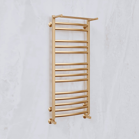 Водяной полотенцесушитель Terminus Енисей П13 500х1000 4670078529572 с полкой Хром, нижнее подключение, G 1/2" ВР, с угловым соединением Водяной полотенцесушитель Terminus Енисей П13 500х1000 4670078529572 с полкой Хром, нижнее подключение, G 1/2" ВР, с угловым соединением