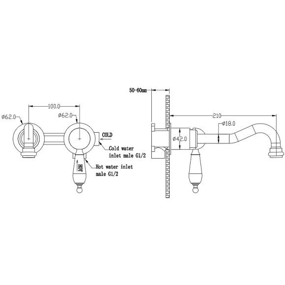 Смеситель для раковины Boheme Tradizionale Nero 267-BSW Хром