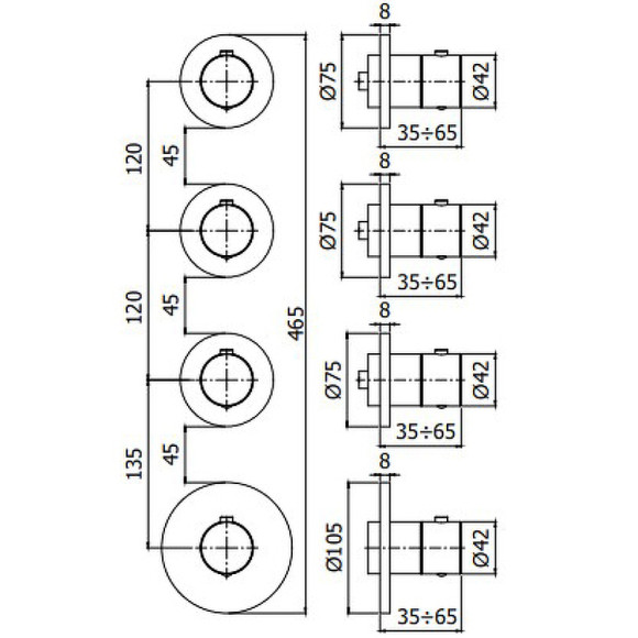 Смеситель для душа Paffoni Modular Box MDE019NO с термостатом Черный матовый