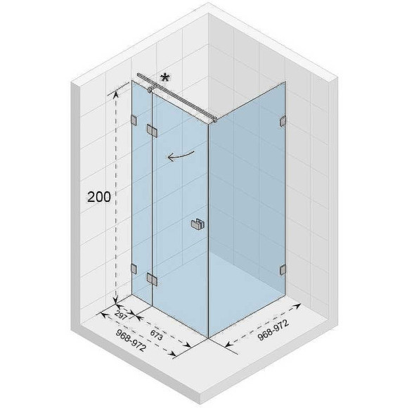 Душевой уголок Riho SZ Scandic NXT X203 97х97 P G001062120 (GX00074C2) профиль Хром стекло прозрачное