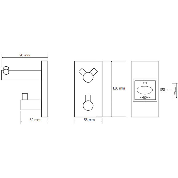Двойной крючок Bemeta Beta 132405222 Хром