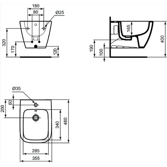 Биде Ideal Standard I.Life S T459301 подвесное Евробелое Биде Ideal Standard I.Life S T459301 подвесное Евробелое