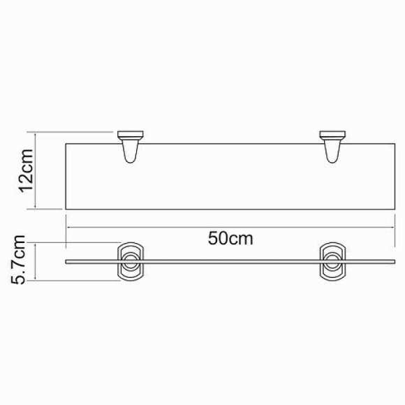 Стеклянная полка WasserKRAFT Oder K-3024 Хром Стеклянная полка WasserKRAFT Oder K-3024 Хром