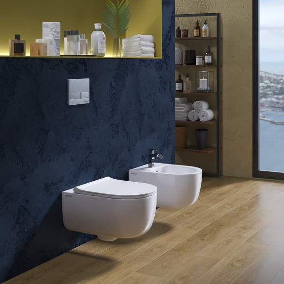 Унитаз Berges Ego XL Rimless 082118 подвесной с сиденьем Микролифт Унитаз Berges Ego XL Rimless 082118 подвесной с сиденьем Микролифт