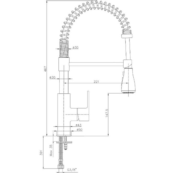 Смеситель для кухни E.C.A. Nita 102518106EX Сталь Смеситель для кухни E.C.A. Nita 102518106EX Сталь