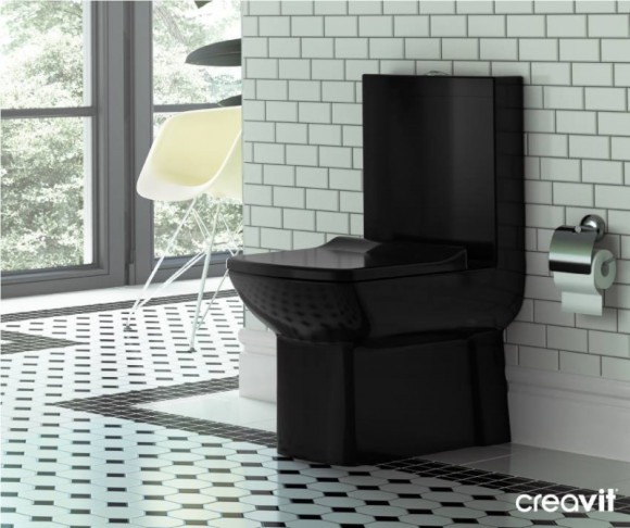 Унитаз компакт Creavit Lara LR360-11SI00E-0000 Черный без бачка и сиденья