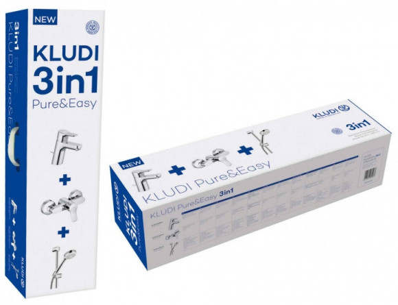 Комплект смесителей Kludi Pure Easy 378450565 Хром Комплект смесителей Kludi Pure Easy 378450565 Хром