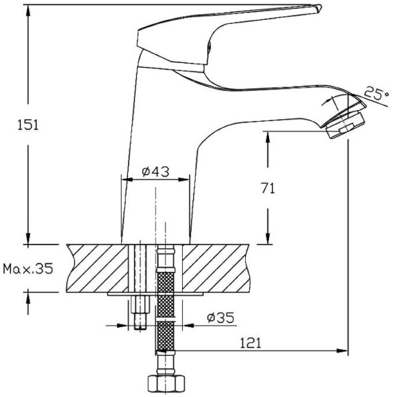 Смеситель для раковины Agger Merry  A1302100 Хром