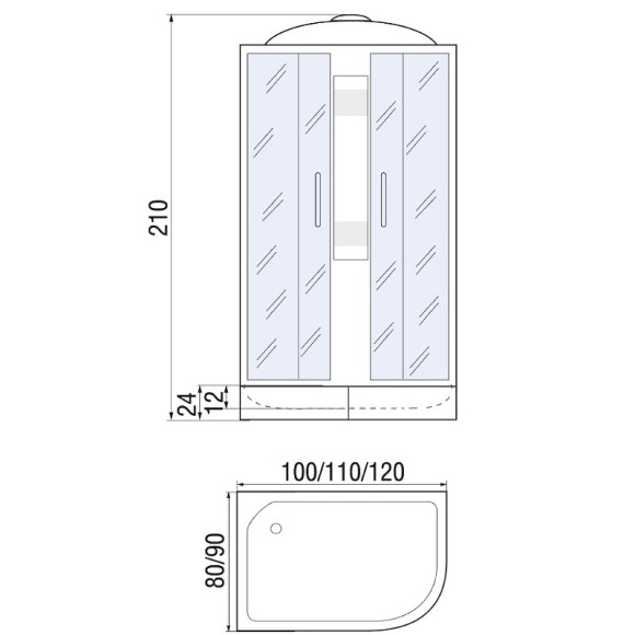 Душевая кабина River Nara 110x80 МТ R 10000002819 с поддоном