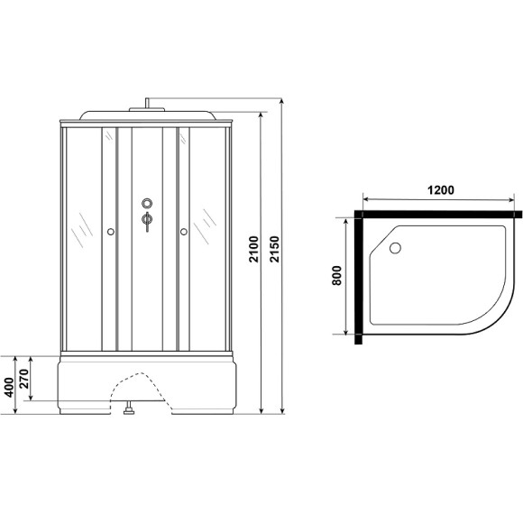 Душевая кабина Niagara Eco NG-7310-14L 120х80 без гидромассажа Душевая кабина Niagara Eco NG-7310-14L 120х80 без гидромассажа
