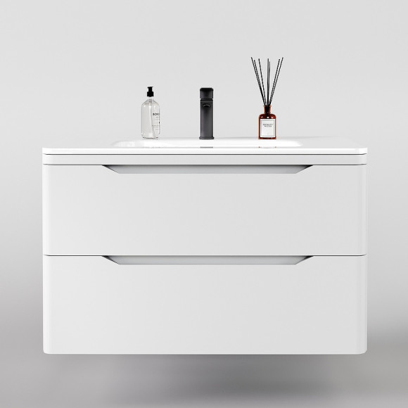 Тумба под раковину Style Line Марелла 90 Люкс Plus СС-00002413 подвесная Белый матовый антискрейтч Тумба под раковину Style Line Марелла 90 Люкс Plus СС-00002413 подвесная Белый матовый антискрейтч