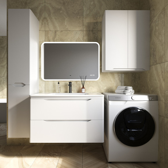 Тумба под раковину Style Line Марелла 90 Люкс Plus СС-00002413 подвесная Белый матовый антискрейтч Тумба под раковину Style Line Марелла 90 Люкс Plus СС-00002413 подвесная Белый матовый антискрейтч