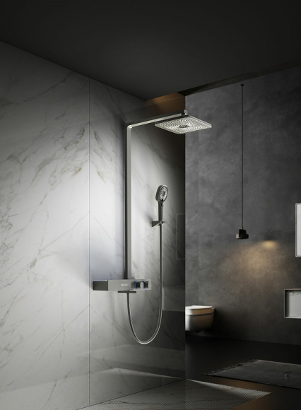 Душевая система Vincea Inspire VSFS-3I13TGM с термостатом Вороненая сталь