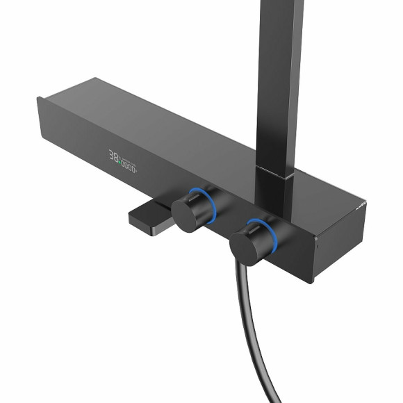 Душевая система Vincea Inspire VSFS-3I13TGM с термостатом Вороненая сталь