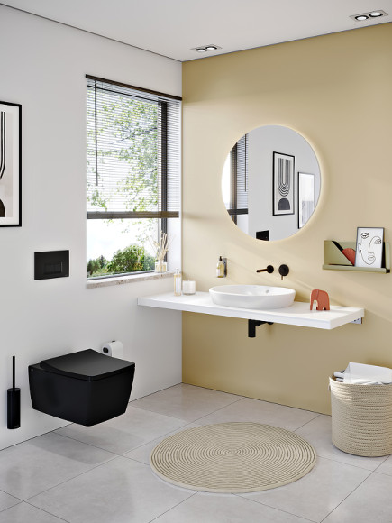 Унитаз Vitra Metropole Rim-Ex 7672B083-0101 подвесной Черный матовый без сиденья