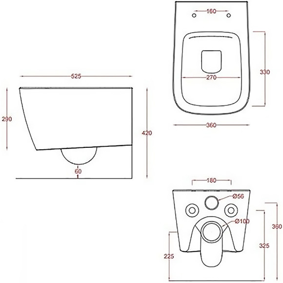 Унитаз Artceram A16 ASV003 15 00 подвесной Grigio oliva без сиденья