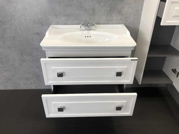 Тумба с раковиной Comforty Феррара 80 00004151060 подвесная Белая Тумба с раковиной Comforty Феррара 80 00004151060 подвесная Белая