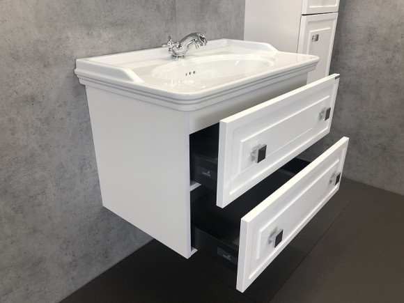 Тумба с раковиной Comforty Феррара 80 00004151060 подвесная Белая Тумба с раковиной Comforty Феррара 80 00004151060 подвесная Белая