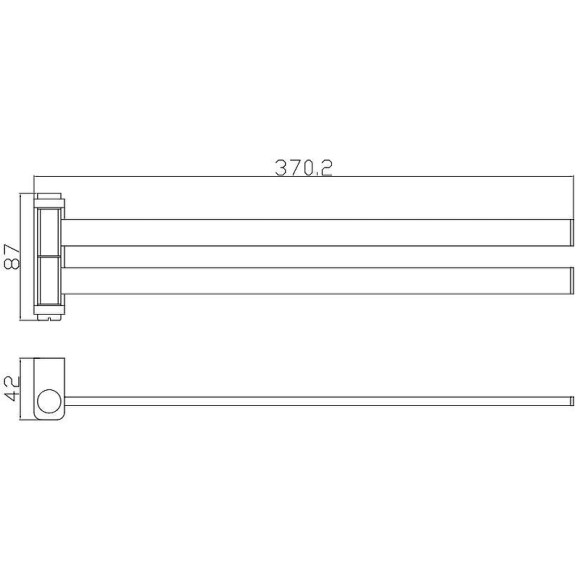 Полотенцедержатель Rav Slezak Nil NLA0602MG двойной поворотный Сатин Полотенцедержатель Rav Slezak Nil NLA0602MG двойной поворотный Сатин
