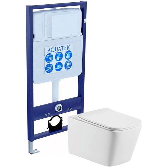 Комплект унитаза с инсталляцией Aquatek Set Aquatek Либра с сиденьем Микролифт Комплект унитаза с инсталляцией Aquatek Set Aquatek Либра с сиденьем Микролифт