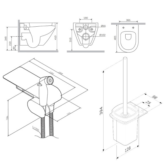 Унитаз AM.PM Spirit V2.0 FlashClean CK70H1003W подвесной с гигиеническим душем и ершиком с сиденьем Микролифт Унитаз AM.PM Spirit V2.0 FlashClean CK70H1003W подвесной с гигиеническим душем и ершиком с сиденьем Микролифт