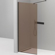 Душевая перегородка Cezares Liberta 110 LIBERTA-L-1-110-120-BR-NERO профиль Черный матовый стекло бронзовое