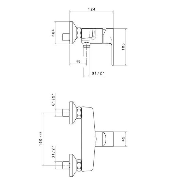 Смеситель для душа Kerama Marazzi Piano 69355KM.21.018 Хром Смеситель для душа Kerama Marazzi Piano 69355KM.21.018 Хром